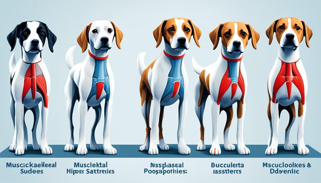 Types of dog musculoskeletal disorders