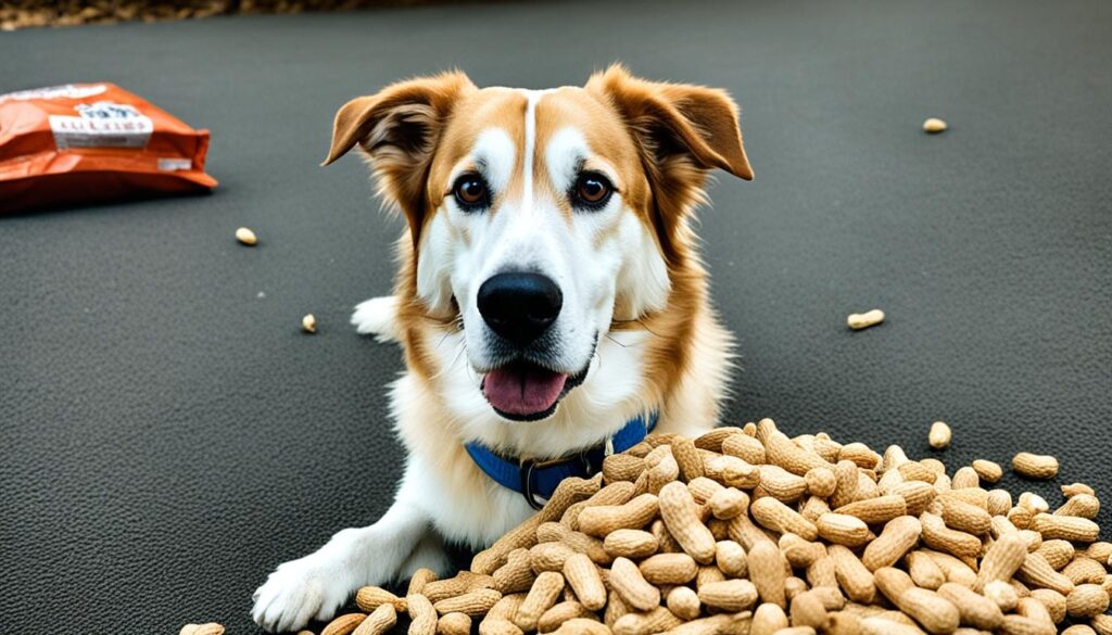 dog accidentally eating peanuts