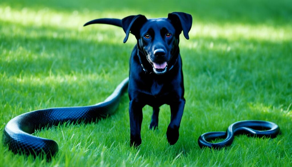 dog safety around black snakes