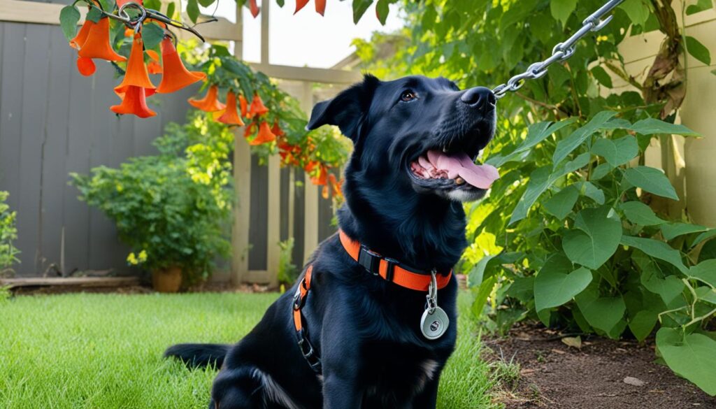 precautions for dogs around trumpet vines