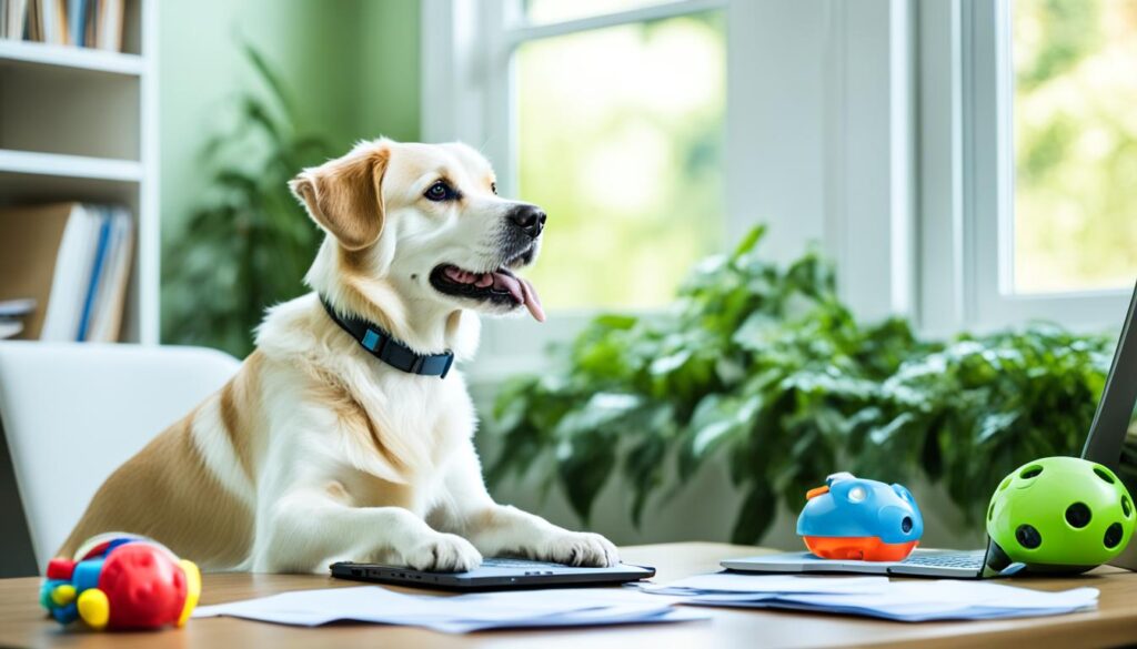 entertaining dogs during work hours