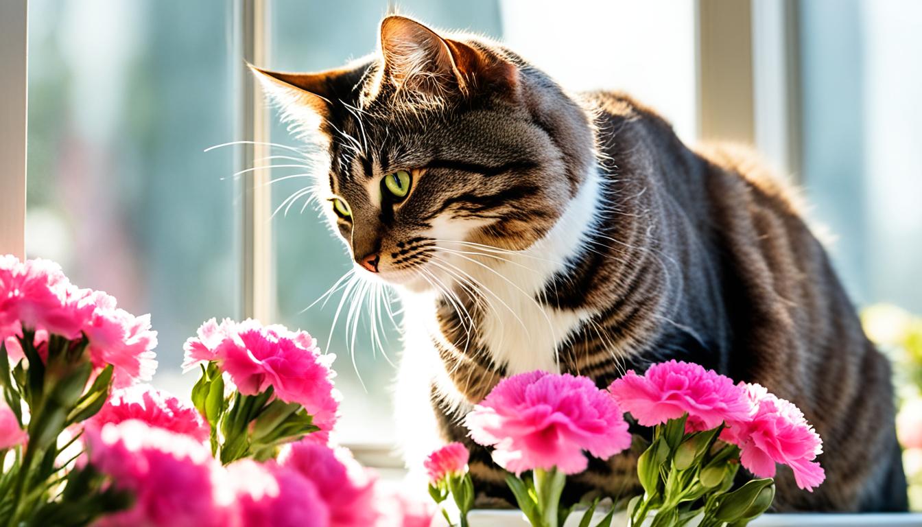 carnations and cats