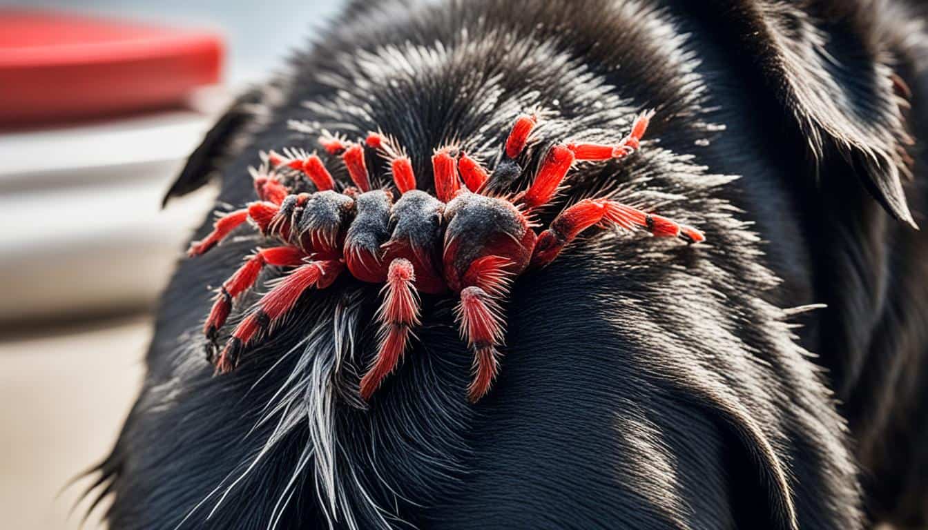 dog infested with fleas